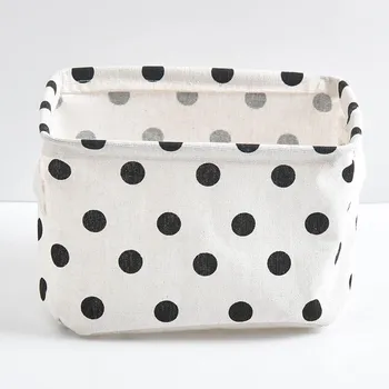 Корзина для хранения тканей Star Fabric Storage Basket - Маленький настольный органайзер из хлопка и льна