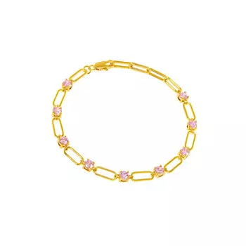 Браслет Amazing Gold Circle Bracelet - Pink