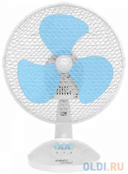 Вентилятор настольный Scarlett SC-DF111S19 30Вт скоростей:2 белый/голубой