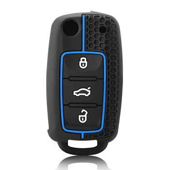 Чехол для автомобильного ключа силиконовый чехол для Volkswagen VW Polo Golf Passat Tiguan Beetle Caddy T5 Up Eos Skoda Octavia Seat Leon Altea красный