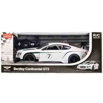 МАШИНА Р/У RASTAR BENTLEY CONTINENTAL GT3 1:14 СО СВЕТОМ, ЦВЕТ БЕЛЫЙ В КОР. в кор.6шт