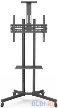Мобильная стойка Wize Pro [M55] для дисплеев 32 65, Max VESA 600x400 мм, высота 180 см, вертикальная регулировка, регулируемая полка для медиаплеера,
