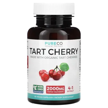 Pure Co., Вишня, 500 мг, 60 веганских капсул
