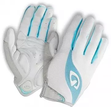 Велоперчатки женские GIRO TESSA, длинные пальцы, white/milky blue