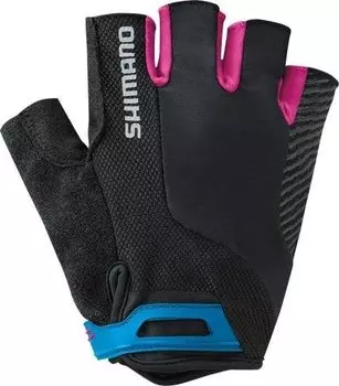 Велоперчатки женские Shimano Classic, черный/розовый