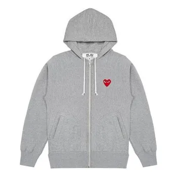 Свитер zip hooded jacket 'grey' Comme Des Garcons Play, серый