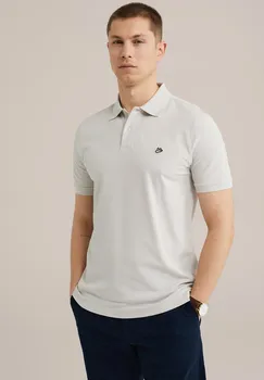 Рубашка поло WITH STRUCTURE WE Fashion, светло-серый
