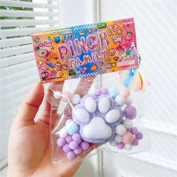 Kawaii кошачья лапа, липкая игрушка для сжатия, мягкие реалистичные желе, блестящие кошачьи коготь, мягкие игрушки для снятия стресса для детей и взрослых, уникальные подарки синий