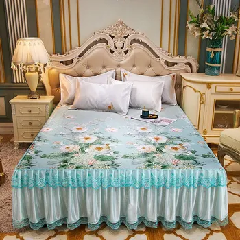 Летняя юбка, комплект из трех предметов, кровать 1,8 м, кровать 1,5 м, 1,2 м, комплект из двух предметов, кружевная юбка для кровати, крутая простыня 150x200cm 1pc