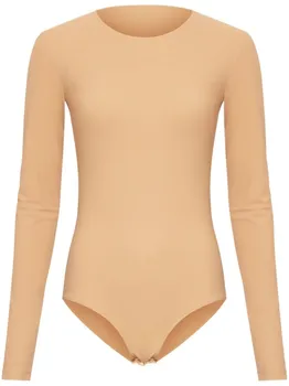 MM6 Maison Margiela боди с длинными рукавами, нейтральный цвет