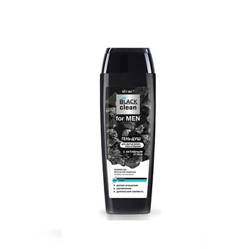 ВИТЭКС BLACK CLEAN FOR MEN гель-душ с активным углем для мытья волос, тела и бороды 400