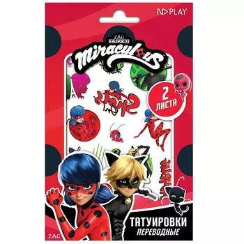 ND PLAY Наклейки - татуировки "Леди Баг и Супер-Кот", 2 листа