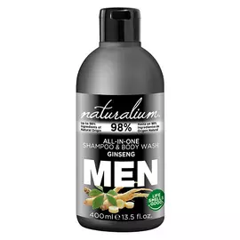 NATURALIUM Гель для душа и шампунь для волос мужской Женьшень All-In-One Shampoo & Body Wash Ginseng Men