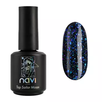 NAVI Топ для ногтей светоотражающий c хлопьями юкки