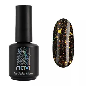 NAVI Топ для ногтей светоотражающий c хлопьями юкки