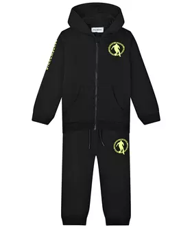 Черный спортивный костюм с желтым лого Bikkembergs детский