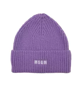Фиолетовая шапка с лого MSGM детская