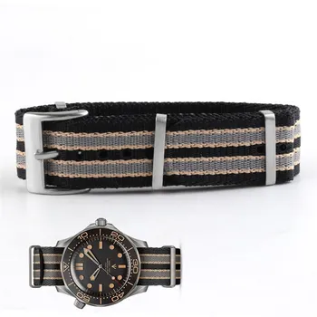 Omega 007 Нейлоновый холстовый ремешок для часов Factory Haima 300 Phantom Party Superb Series Ремешок для часов 20 мм