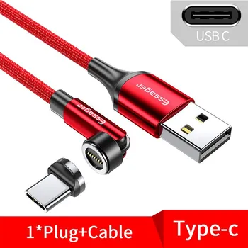 Essager 540 Rotate Магнитный кабель 3A Кабель для быстрой зарядки Micro USB Type C для iPhone Xiaomi Магнитное зарядное устройство Провод для передачи данных по телефону Micro-1M красный