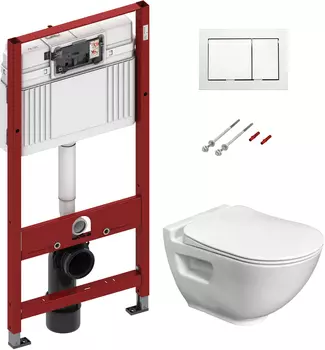 Комплект Система инсталляции для унитазов TECE Base + Унитаз подвесной Bien Harmony безободковый, с биде