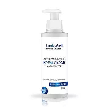 LOOKSWELL Антицеллюлитный крем-скраб для тела от растяжек 250