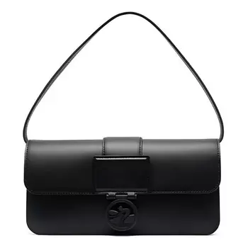 LONGCHAMP Сумка BOX-TROT Calfskin Baguette Bag One Shoulder Handbag Medium Size Women's Black