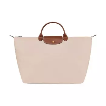 LONGCHAMP Сумка Le Pliage Canvas With Leather Trim Canvas Bag Large Size Women's Beige