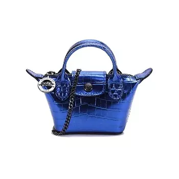 LONGCHAMP Сумка Le Pliage Cuir Cow Leather Dumpling Bag Coin Purse Mini Women's Blue