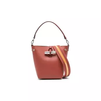 LONGCHAMP Сумка Roseau Calfskin Bucket Bag Extra Small Women's Red Brown