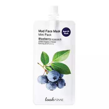 LOOK AT ME Маска для лица грязевая очищающая и освежающая Черника Blueberry Mud Face Mask