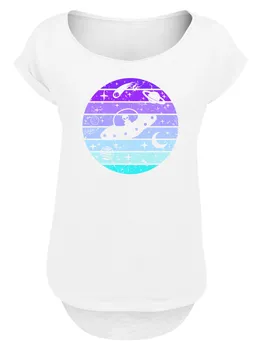 Рубашка F4NT4STIC Retro Alien Weltraum Sonnenuntergang, белый