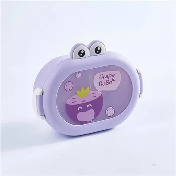 Мультфильм Bento Lunch Box для детей, герметичный контейнер для фруктов на обед для девочек, мальчиков, малышей с 2 отделениями