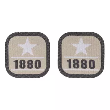 926075 Термоаппликация 'Лейбл 1880' цв. черный/серый, 2шт, Prym