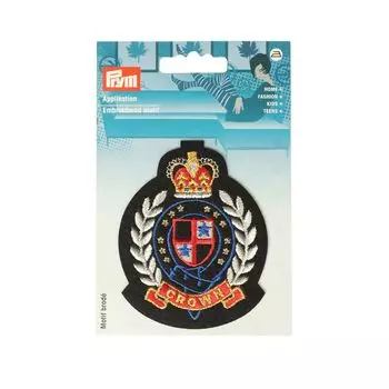 926679 Термоаппликация 'Герб CROWN' цв. черный/красный/золотой, 1шт, Prym