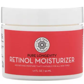 Pure Body Naturals, Увлажняющее средство с ретинолом, антивозрастной крем против морщин, 50 мл (1,7 жидк. унций)