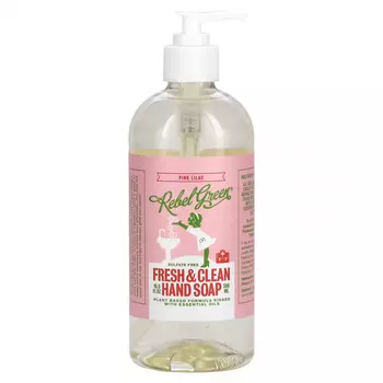 Rebel Green, Fresh & Clean, мыло для рук, розово-лиловое, 500 мл (16,9 жидк. Унции)