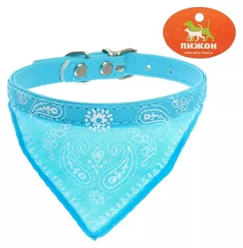 Ошейник с косынкой 32 х 1 см, голубой
