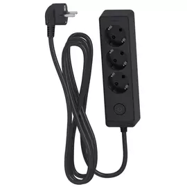 удлинитель SCHNEIDER ELECTRIC 1,5м 3-местный 16A шторки сз чёрный