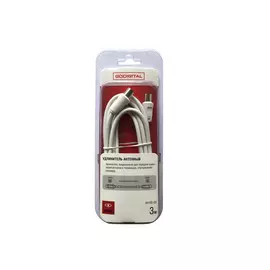 удлинитель ТВ GODIGITAL 3610D-03 штекер-штекер 3,0м бел.
