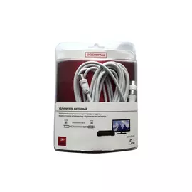 удлинитель ТВ GODIGITAL 3611D-05 штекер-гнездо 5,0м бел.