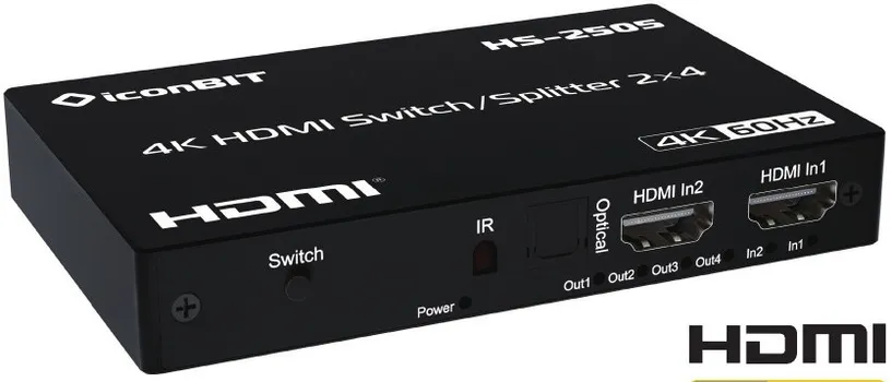 Коммутатор IconBit HS-2505 усилитель распределитель 2х4, поддержка 4K60