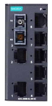 Коммутатор MOXA EDS-2008-EL-M-SC 8-Port Entry-level Unmanaged Switch, 7 Fast TP ports, 1 multi-mode port, SC