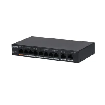 Коммутатор DAHUA DH-PFS3010-8GT-96, кол-во портов: 10x1 Гбит/с, PoE: 8x60Вт (макс. 96Вт) (DH-PFS3010-8GT-96)