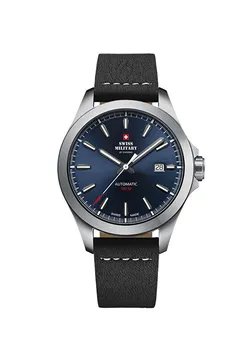 Sma34077.08 кожаные мужские наручные часы Swiss Military By Chrono, серебряный