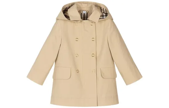 Детский тренч Burberry, цвет Khaki