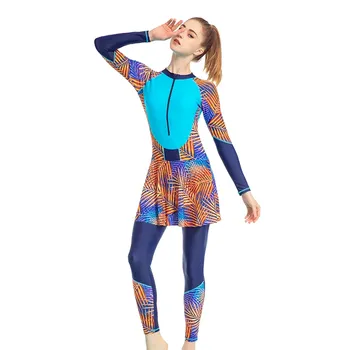 Новые мусульманские купальники Burkini, закрытый Купальник с длинным рукавом для женщин