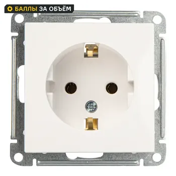 Розетка встраиваемая Systeme Electric W59 с заземлением, цвет белый