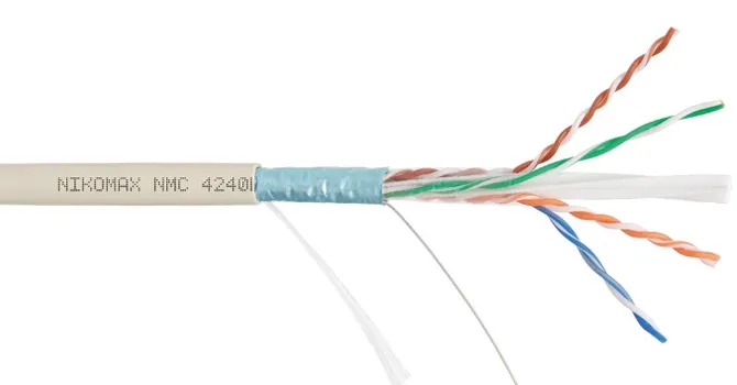 Кабель витая пара F/UTP 6 кат. 4 пары NIKOMAX NMC 4240L-IY 23AWG(0.55 мм), медь, одножильный (solid), внутренний, полимерный материал, нг(A)-LSLTx, се