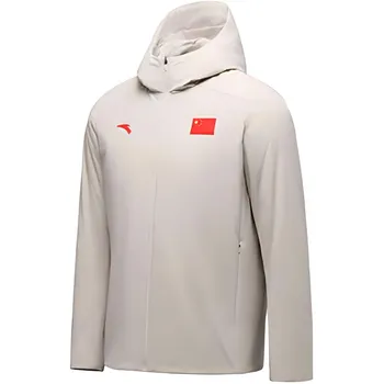 Anta Sports Lifestyle Series Solid Color Zipper Hooded Comfortable Breathable Casual Cotton Jacket Men jackets Chalk-White 452440104-2 XL