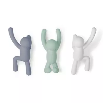 Вешалки-крючки Umbra Buddy разноцветные мятные 3 шт